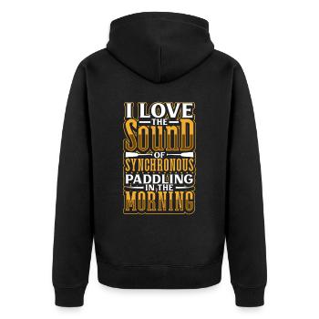 Der Klang vom Paddeln - Drachenboot - Unisex Premium Bio Zip Hoodie - Schwarz - Hinten - Nico (187cm)