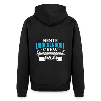 Beste Drachenboot Crew - Unisex Premium Bio Zip Hoodie - Schwarz - Hinten - Nico (187cm)