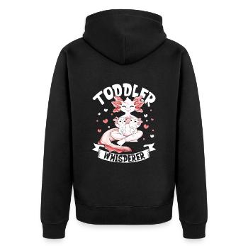 Toddler Whisperer - Educator - Unisex Premium Organic Zip Hoodie - black - Back - Nico (187cm)