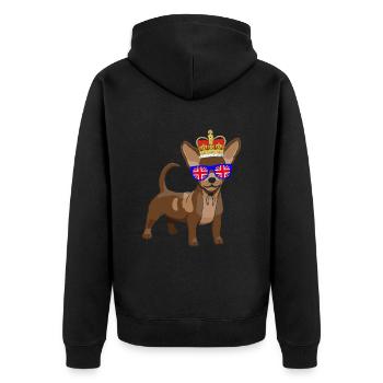 Chihuahua portant la couronne de la reine - Veste à capuche bio Premium Unisexe - noir - Dos - Nico (187cm)