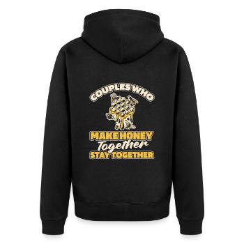 Beekeeper beekeeper couple - Unisex Premium Organic Zip Hoodie - black - Back - Nico (187cm)