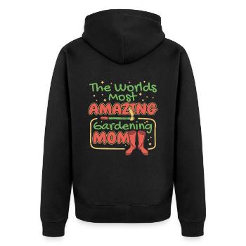 Home Gardener Garden Boots Horticultural Mom - Unisex Premium Organic Zip Hoodie - black - Back - Nico (187cm)