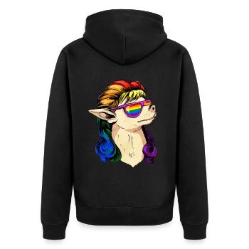 Gay Pride Rainbow Flag Mullet Chihuah - Veste à capuche bio Premium Unisexe - noir - Dos - Nico (187cm)