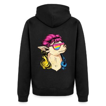 Pansexual Pride Pan Flag Mullet Chihuahua Dog - Veste à capuche bio Premium Unisexe - noir - Dos - Nico (187cm)