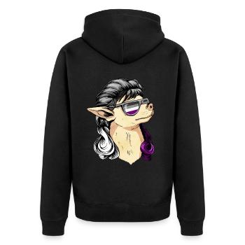 Asexual Pride Ace Flag Mullet Chihuahua Dog S - Veste à capuche bio Premium Unisexe - noir - Dos - Nico (187cm)