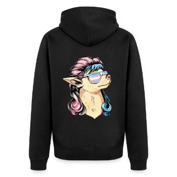 Fierté transgenre Drapeau trans Mullet Chihuahua Hu - Veste à capuche bio Premium Unisexe - noir - Dos - Nico (187cm)