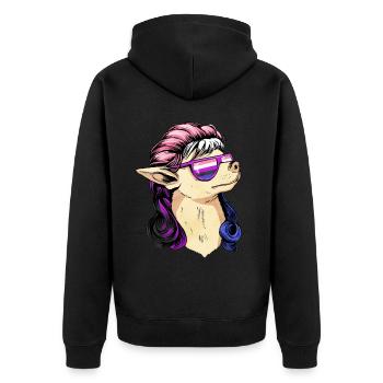 Genre Fluid Pride Flag Mullet Chihuahua Hun - Veste à capuche bio Premium Unisexe - noir - Dos - Nico (187cm)