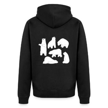 Polar Bears Bears Animal Welfare - Unisex Premium Organic Zip Hoodie - black - Back - Nico (187cm)
