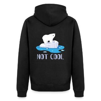 Not Cool Polar Bear Bears Animal Welfare - Unisex Premium Organic Zip Hoodie - black - Back - Nico (187cm)