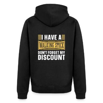 Pension de retraité drôle N’oubliez pas ma réduction - Veste à capuche bio Premium Unisexe - noir - Dos - Nico (187cm)