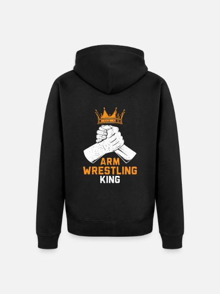 Arm brydning konge arm brydning arm brydning arm brydning - Premium økologisk unisex-hættejakke - sort
