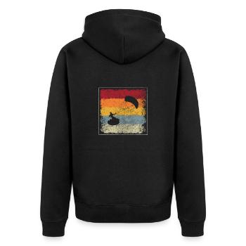 Kite Surfing Retro - Unisex Premium Organic Zip Hoodie - black - Back - Nico (187cm)