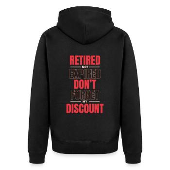 Rentner Rente Abgelaufen Dont Forget My Discount - Unisex Premium Bio Zip Hoodie - Schwarz - Hinten - Nico (187cm)