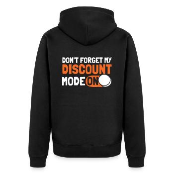 Rentner Rente Fun Dont Forget My Discount - Unisex Premium Bio Zip Hoodie - Schwarz - Hinten - Nico (187cm)