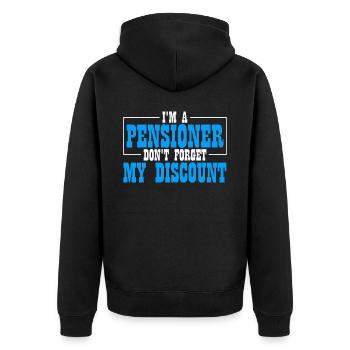 Pension de retraité drôle N’oubliez pas ma réduction - Veste à capuche bio Premium Unisexe - noir - Dos - Nico (187cm)