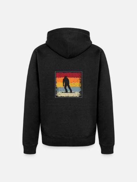 Snowboard Rétro - Veste à capuche bio Premium Unisexe - noir