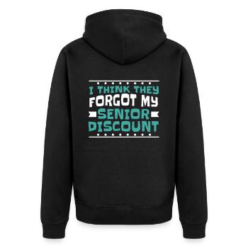Rentner Rente Humor - Unisex Premium Bio Zip Hoodie - Schwarz - Hinten - Nico (187cm)