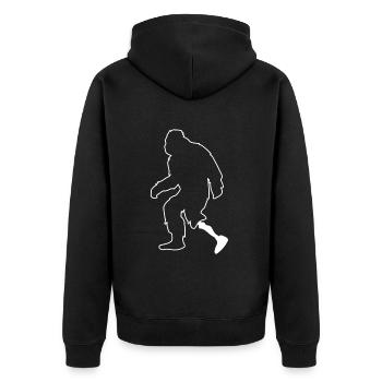 Ein Bein Witz Humor Geschenk - Unisex Premium Bio Zip Hoodie - Schwarz - Hinten - Nico (187cm)
