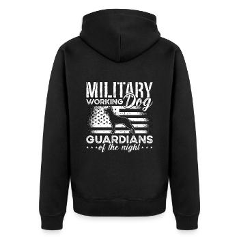 Chien de travail militaire malinois belge Chien policier - Veste à capuche bio Premium Unisexe - noir - Dos - Nico (187cm)