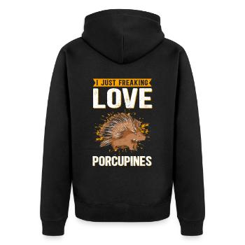 Porc-épic Cadeau - Veste à capuche bio Premium Unisexe - noir - Dos - Nico (187cm)