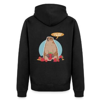 Murmeltiere Munggen Mankai Groundhog Geschenk - Unisex Premium Bio Zip Hoodie - Schwarz - Hinten - Nico (187cm)