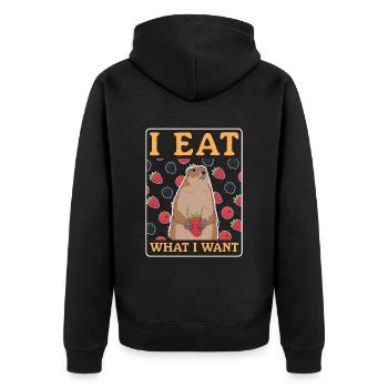 Murmeltiere Mankai Munggen Groundhog Geschenk - Unisex Premium Bio Zip Hoodie - Schwarz - Hinten - Nico (187cm)