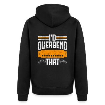Harmonica harmonica player - Unisex Premium Organic Zip Hoodie - black - Back - Nico (187cm)