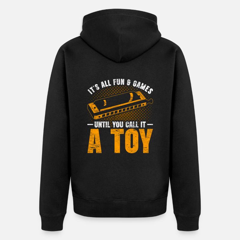 Harmonica harmonica player - Unisex Premium Organic Zip Hoodie - black