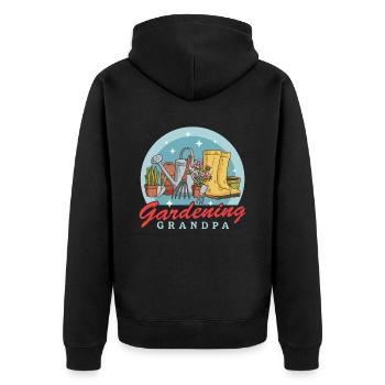 Jardin, jardinier amateur, jardinage, grand-père, cadeau - Veste à capuche bio Premium Unisexe - noir - Dos - Nico (187cm)