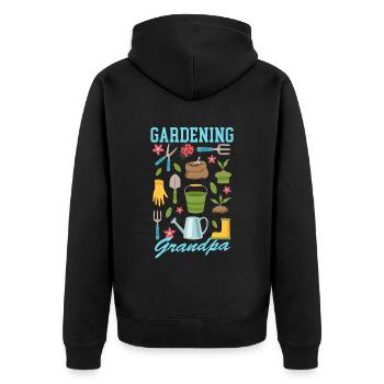Jardin Jardinage Hobby Jardinier Grand-père Cadeau - Veste à capuche bio Premium Unisexe - noir - Dos - Nico (187cm)