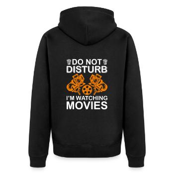 Soirée cinéma pop-corn film film amoureux films - Veste à capuche bio Premium Unisexe - noir - Dos - Nico (187cm)