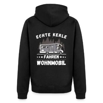 Echte Kerle fahren Wohnmobil Camping Camper - Unisex Premium Bio Zip Hoodie - Schwarz - Hinten - Nico (187cm)
