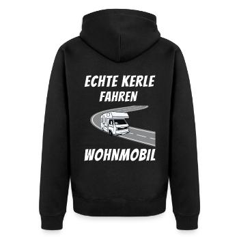 Echte Kerle fahren Wohnmobil Camping Camper - Unisex Premium Bio Zip Hoodie - Schwarz - Hinten - Nico (187cm)
