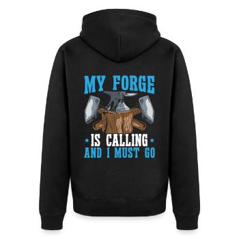 Forgeron Marteau Forgeron Forger Forge - Veste à capuche bio Premium Unisexe - noir - Dos - Nico (187cm)