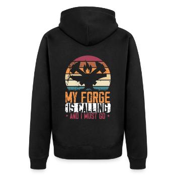 Forgeron Marteau Forgeron Forger Forge - Veste à capuche bio Premium Unisexe - noir - Dos - Nico (187cm)