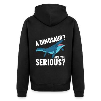 Mosasaurus Dinosaur - Unisex Premium Organic Zip Hoodie - black - Back - Nico (187cm)
