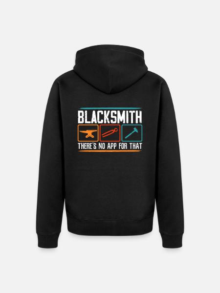 Schmied Hammer Metallschmied Schmiedekunst - Unisex Premium Bio Zip Hoodie - Schwarz