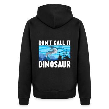 Mosasaurus Dinosaurier - Unisex Premium Bio Zip Hoodie - Schwarz - Hinten - Nico (187cm)