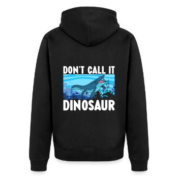 Mosasaurus Dinosaurier - Unisex Premium Bio Zip Hoodie - Schwarz - Hinten - Nico (187cm)