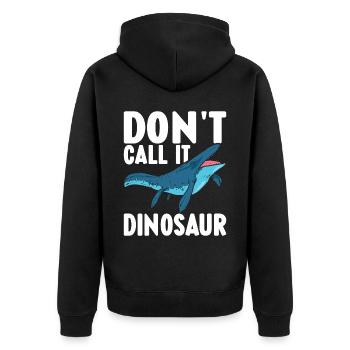 Mosasaurus Dinosaurier - Unisex Premium Bio Zip Hoodie - Schwarz - Hinten - Nico (187cm)
