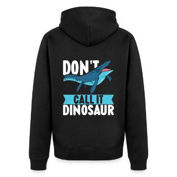 Mosasaurus Dinosaurier - Unisex Premium Bio Zip Hoodie - Schwarz - Hinten - Nico (187cm)
