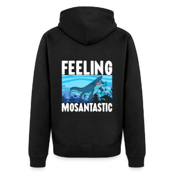 Mosasaurus Dinosaur - Unisex Premium Organic Zip Hoodie - black - Back - Nico (187cm)