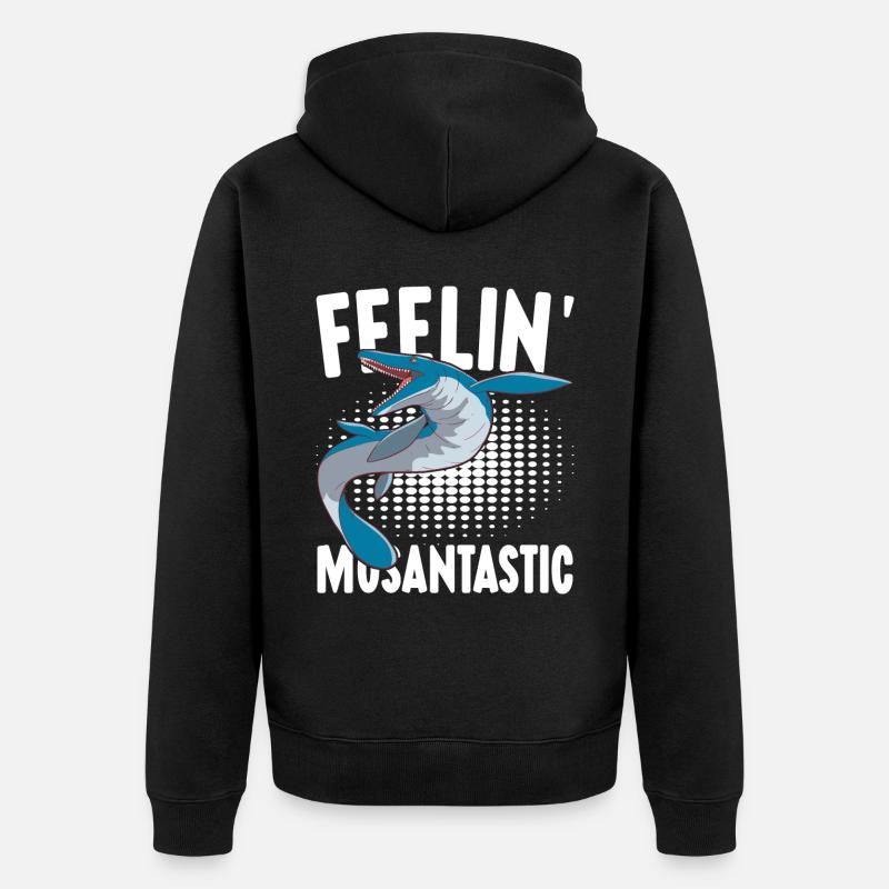 Mosasaurus Dinosaurier - Unisex Premium Bio Zip Hoodie - Schwarz