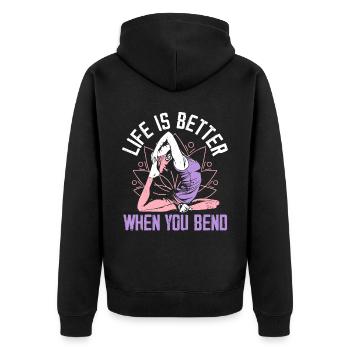 Yoga Meditation Fitness Workout Yoga Instructor - Unisex Premium Organic Zip Hoodie - black - Back - Nico (187cm)