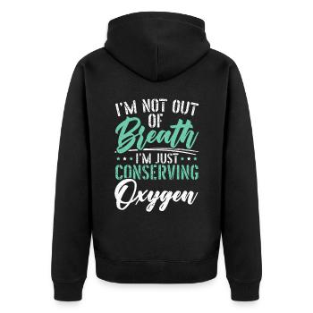 Yoga Meditation Fitness Workout Yoga Instructor - Unisex Premium Organic Zip Hoodie - black - Back - Nico (187cm)