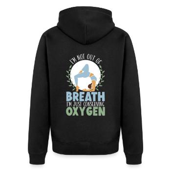 Yoga Meditation Fitness Workout Yoga Instructor - Unisex Premium Organic Zip Hoodie - black - Back - Nico (187cm)