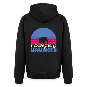 Mammouth Elephant Wildlife Extinct Animal Lover Lover - Veste à capuche bio Premium Unisexe - noir - Dos - Nico (187cm)