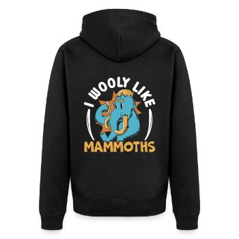 Mammouth Elephant Wildlife Extinct Animal Lover Lover - Veste à capuche bio Premium Unisexe - noir - Dos - Nico (187cm)