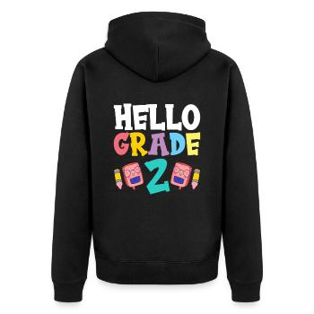 Bonjour École 2 Année Deuxième année Deuxième année - Veste à capuche bio Premium Unisexe - noir - Dos - Nico (187cm)
