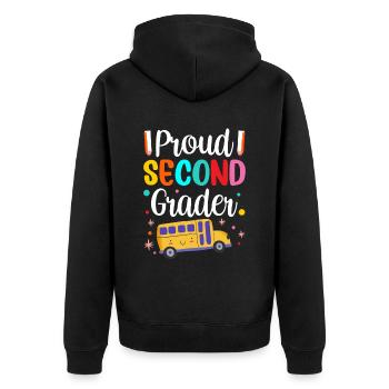Fier enseignant de deuxième année École de deuxième année - Veste à capuche bio Premium Unisexe - noir - Dos - Nico (187cm)